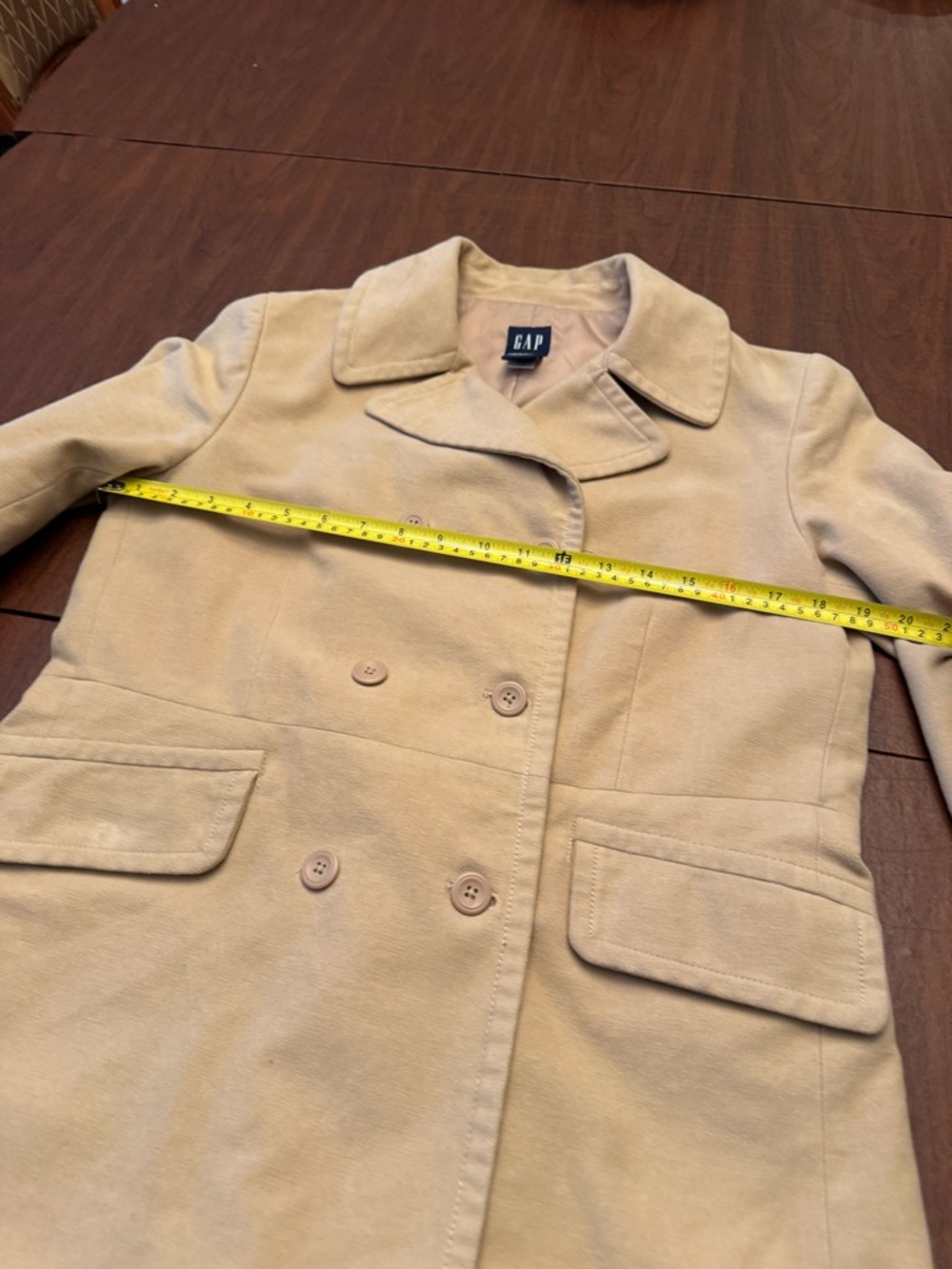 GAP Double-Breasted Peacoat in Camel - Picture 5 of 8